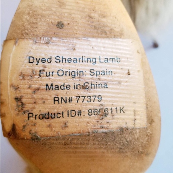 Ann Taylor Lamb Shearling Fur Lace Up Pointed Toe - Picture 4 of 7